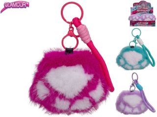 Obrázek z Glamour přívěsek na klíče kočičí tlapka plyšová 10cm 3barvy 6ks v DBX 